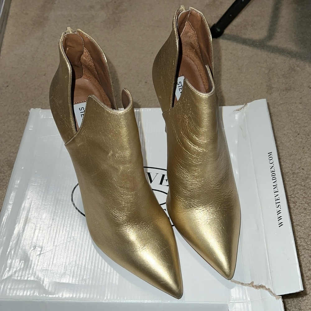 Gold heeled booties